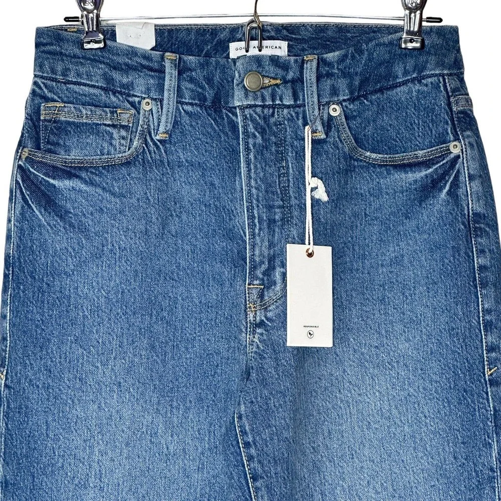 Good American Good Classic Jeans High Rise Skinnyish Fit Women’s 4/27 Blue NWT - Picture 4 of 12